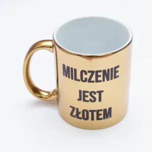 Kubek "Milczenie jest złotem" - złoty, 330 ml